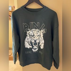 BNWoT Anine Bing Forrest Green Tiger Sweatshirt